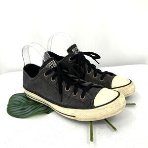 Converse Chuck Taylor All Star Gray Cream Canvas Lace Up Low Top Sneaker Shoes